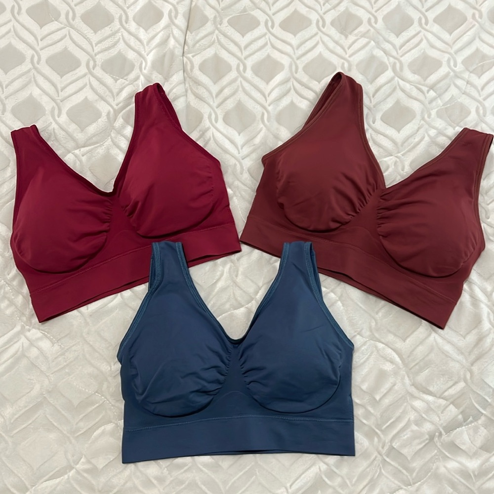 3-Pack Seamless Sports Bra with Removable Pads
